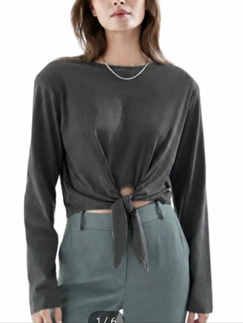 Babaton Headline Tie-Front Cotton Top Size Small NEW
